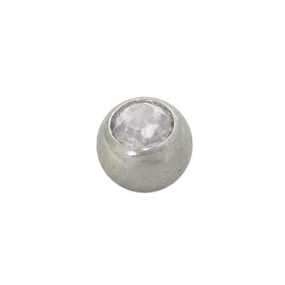 Surgical Steel 14 Gauge Jeweled Replacement Threaded Bead - Clear