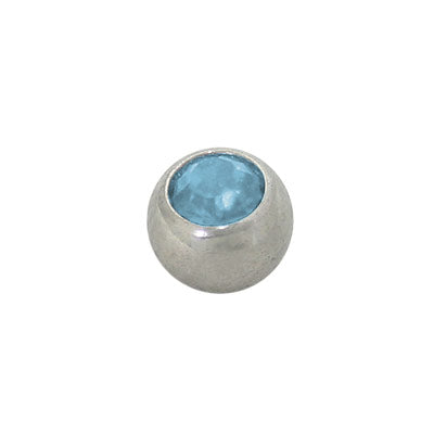 Surgical Steel Light Blue Jeweled Replacement Bead - 4mm 5mm 6mm