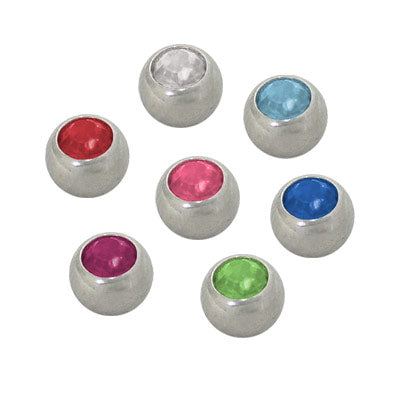 Surgical Steel 16 Gauge Replacement Ball with Jewel