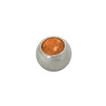 Surgical Steel Orange Jeweled Replacement Bead - 4mm 5mm 6mm