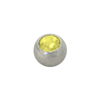 Surgical Steel Yellow Jeweled Replacement Bead - 4mm 5mm 6mm