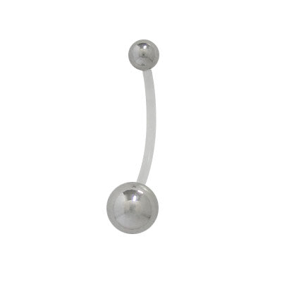 PTFE 14 Gauge Pregnancy Belly Ring with Surgical Steel Beads