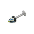 Surgical Steel 14 & 16 Gauge Labret Stud with Painted Flower Spike