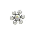 Surgical Steel Opal Jeweled Flower Shape Replacement Bead - 6mm 10mm