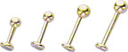 14K Gold Plated Surgical Steel 14 Gauge Monroe Labret Stud - photo 2
