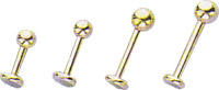 14K Gold Plated Surgical Steel 14 Gauge Monroe Labret Stud - photo 2