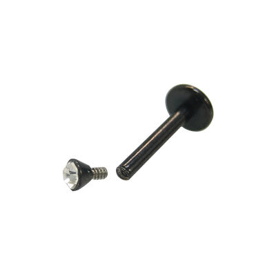 Anodized Titanium 16 Gauge Labret Monroe with CZ Jewel