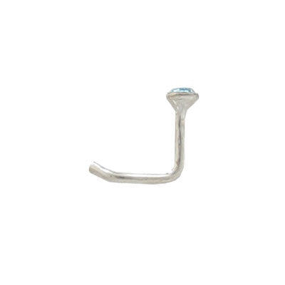 .925 Sterling Silver Nose Screw with Blue Jewel - 18 & 20 Gauge - photo 2