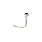 .925 Sterling Silver Nose Screw with Blue Jewel End - 18 & 20 - photo 2