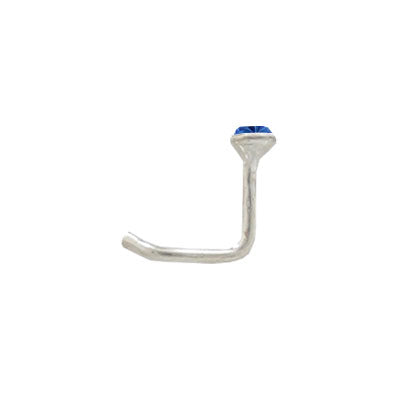 .925 Sterling Silver Nose Screw with Blue Jewel End - 18 & 20 - photo 2