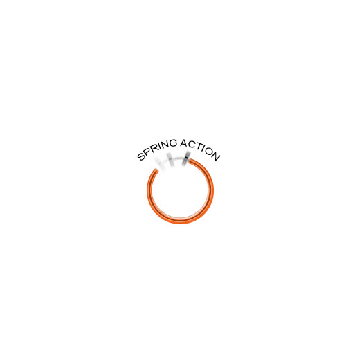 Rhodium Plated Orange Non-Piercing Belly Clip with Dangling Flower - photo 2