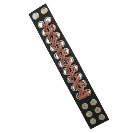 Brown Leather Bracelet with Metal Snaps Adjustable to 8.5 Inch - photo 2