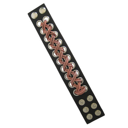 Brown Leather Bracelet with Metal Snaps Adjustable to 8.5 Inch - photo 2