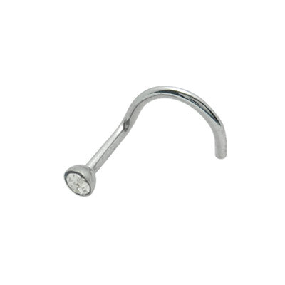 Surgical Steel Nose Screw with Clear CZ 18 & 20 Gauge - 100 Pack - photo 2