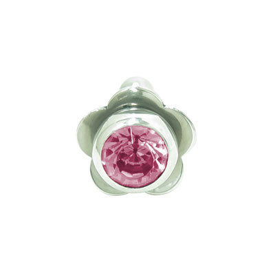 Surgical Steel 14 Gauge Tongue Barbell with Purple Jewel Flower - photo 2