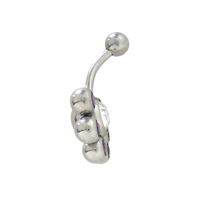 Surgical Steel 14 Gauge Belly Ring with 5 Jewel Design - photo 2