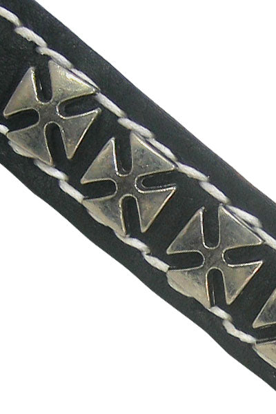 Black Leather Bracelet with Chopper Cross - photo 2