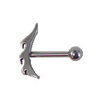 Surgical Steel 16 Gauge Eyebrow Barbell with Wave Pattern