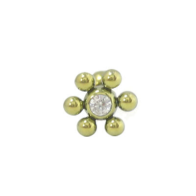 Titanium 14 Gauge Tongue Barbell Yellow with Gem - photo 2