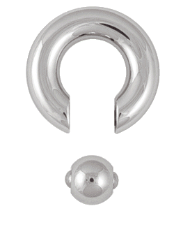 Surgical Steel 8 to 4 Gauge Captive Bead Ring with Spring Action Bead - photo 2