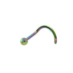 Anodized Titanium Nose Screw with Ball & Spike 18 Gauge 6mm