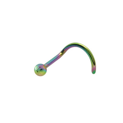 Anodized Titanium Nose Screw with Ball & Spike 18 Gauge 6mm