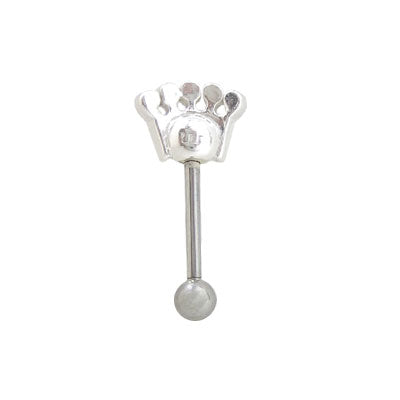 Surgical Steel 16 Gauge Eyebrow Barbell with Crown Design
