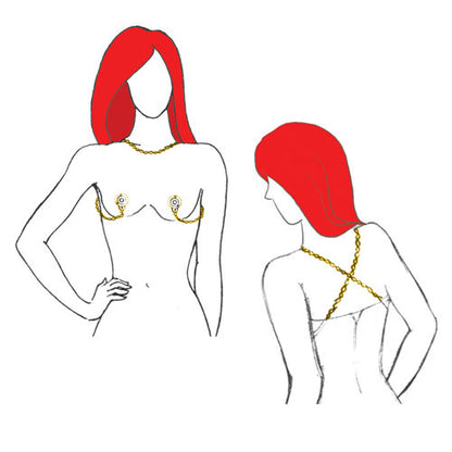 Gold Plated Surgical Steel Nipple Chain Hoops - photo 5