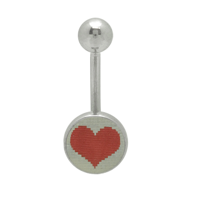 Surgical Steel 14 Gauge Belly Ring with Male & Female Hologram Logo