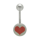 Surgical Steel 14 Gauge Belly Ring with Male & Female Hologram Logo