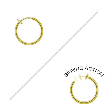 Gold Color Non-Piercing Nose Hoop Ring - 8mm - photo 3