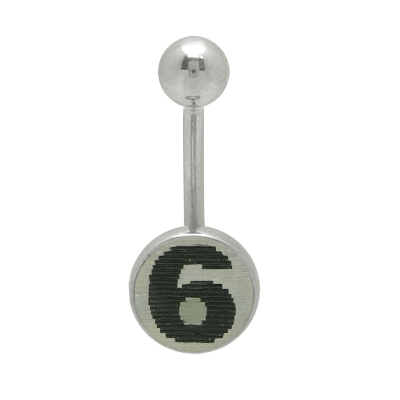 Surgical Steel 69 Hologram Logo Belly Button Ring 14G 10mm - photo 2