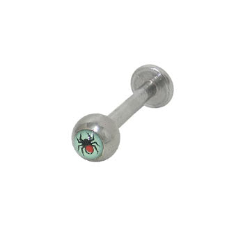 Surgical Steel 14 Gauge Labret Monroe Stud with Spider Logo - photo 2