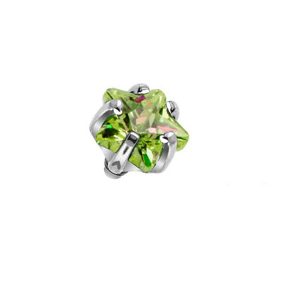 Surgical Steel 14 Gauge Prong Set Star CZ Dermal Tops - 9 Pack - photo 3