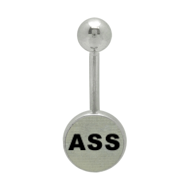 Surgical Steel Belly Button Ring Hologram Logo with Asshole - photo 2