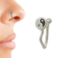 .925 Sterling Silver Yin Yang Clip On Nose Pin