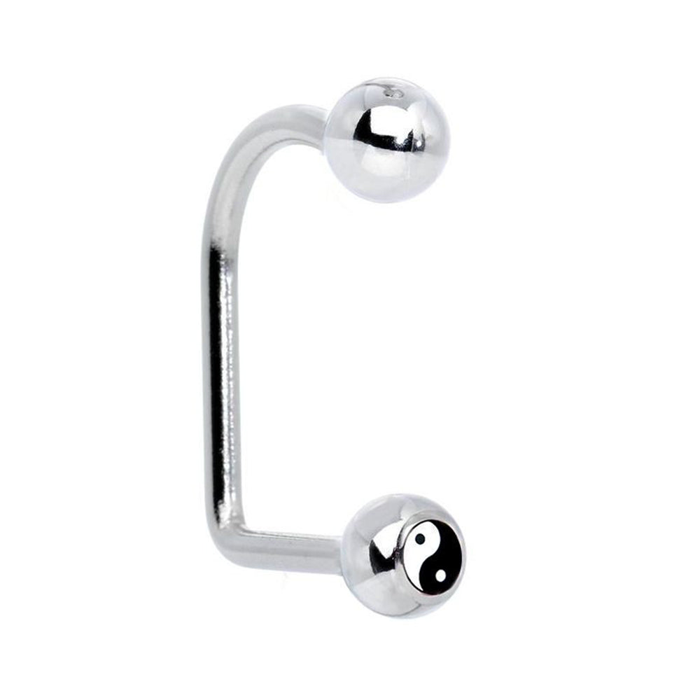 Surgical Steel 14 Gauge Lippy Loop Labret with Yin Yang Logo