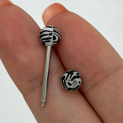 Surgical Steel or Titanium Barbell 14G 16mm with Leopard or Zebra Ball - photo 5