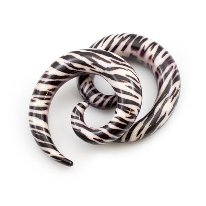 Acrylic 6, 0 & 00 Gauge Zebra Spiral Tapers - Pair - photo 4