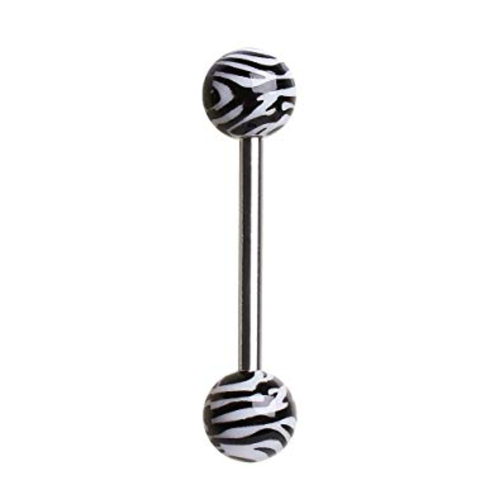 Surgical Steel or Titanium Barbell 14G 16mm with Leopard or Zebra Ball - photo 7