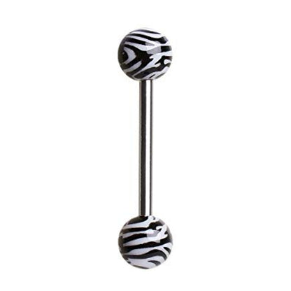 Surgical Steel or Titanium Barbell 14G 16mm with Leopard or Zebra Ball - photo 7
